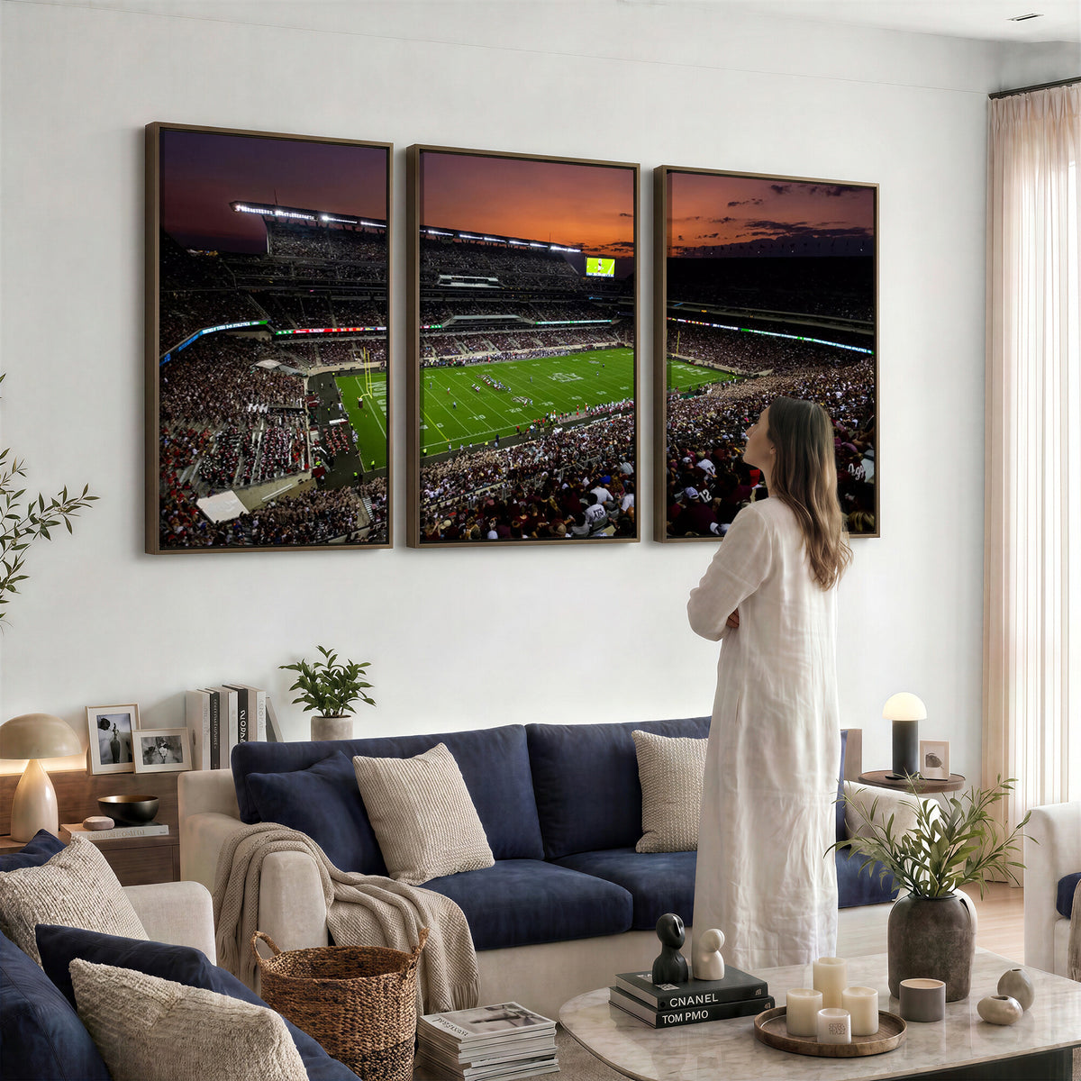 45603-MGV-CV-36X24 - Texas A&M Aggies Football Team Print, College Station Kyle Field Stadium Canvas Wall Art