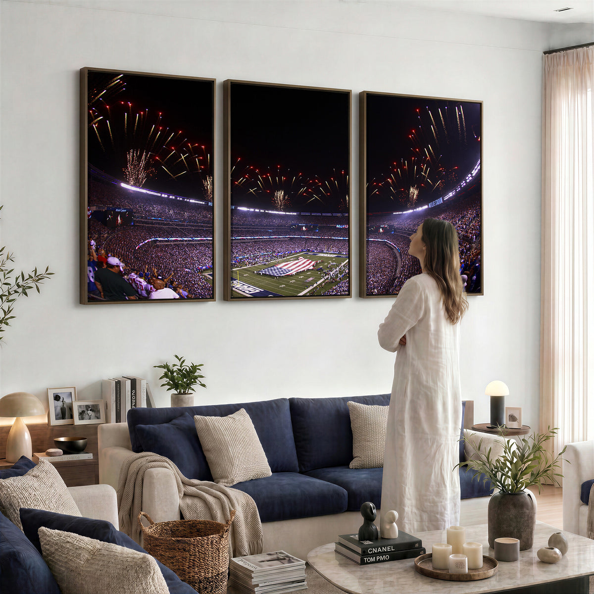 56360-MGV-CV-36X24 - New York Giants Football Team Print, East Rutherford MetLife Stadium Wall Art