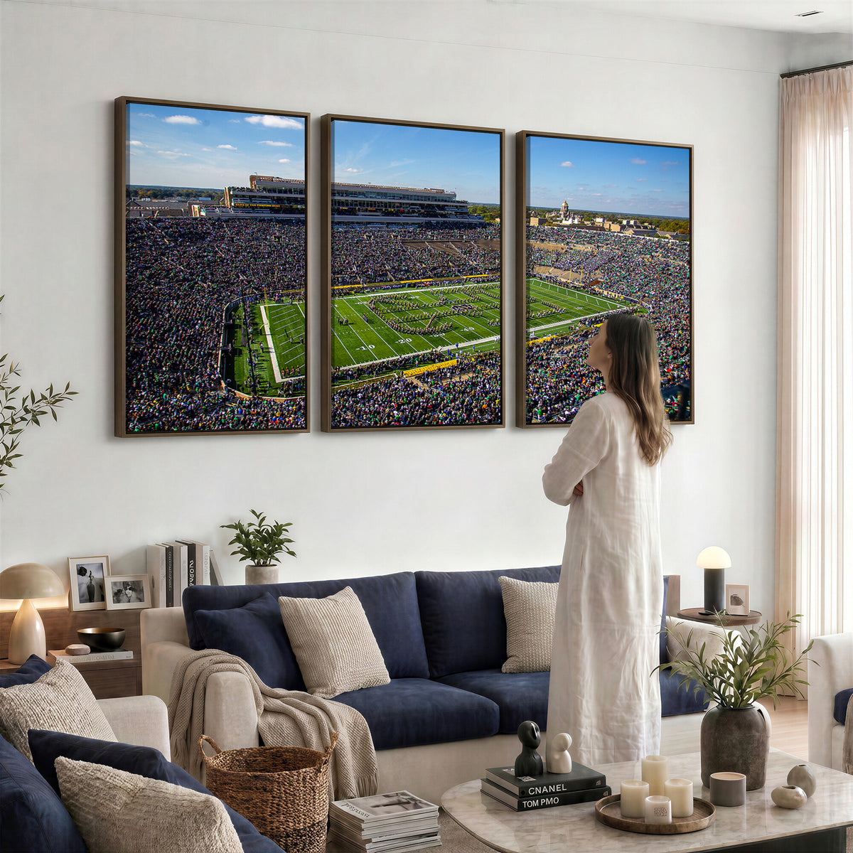 50114-MGV-CV-36X24 - Notre Dame Fighting Irish Football Team Print, Notre Dame Stadium Wall Art