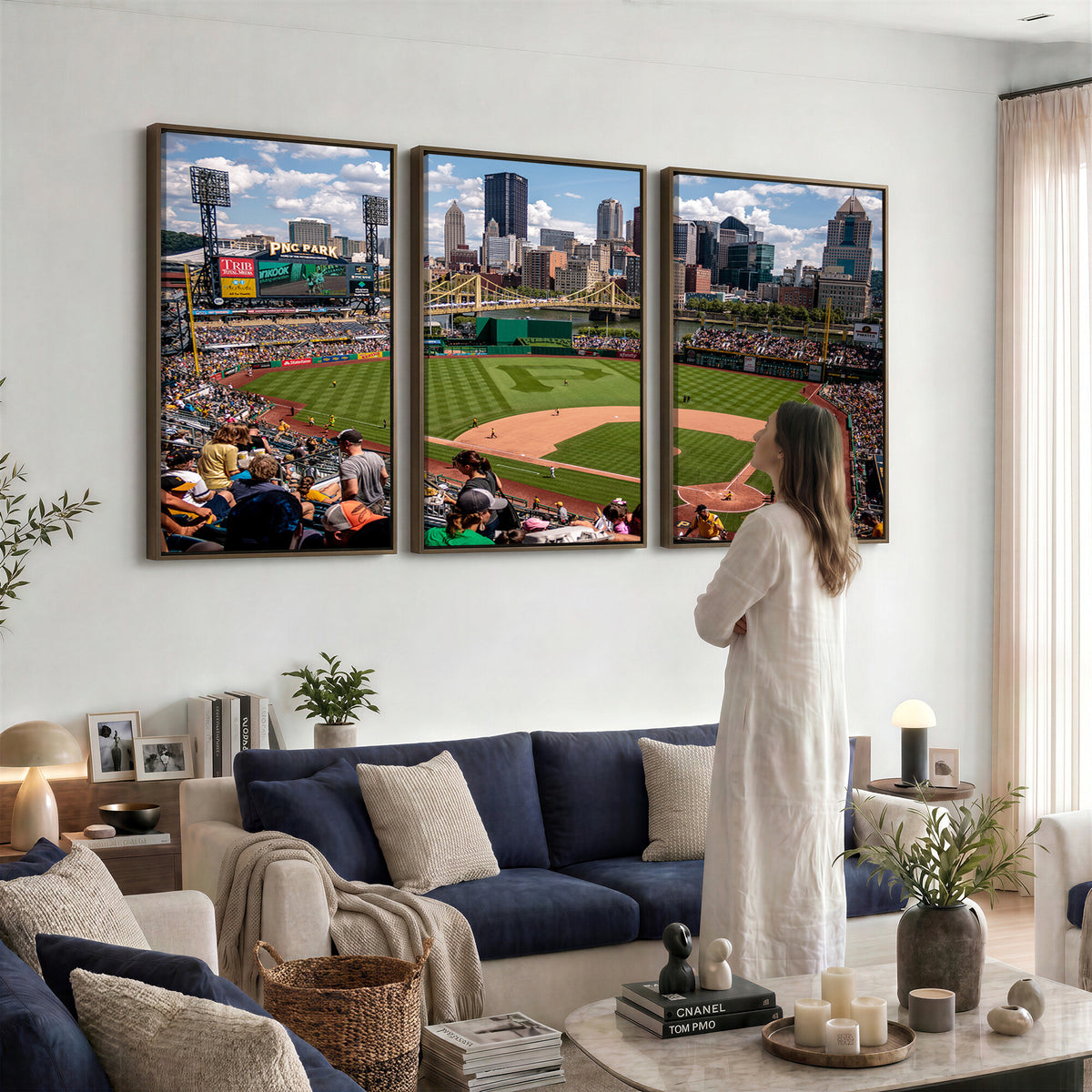 66872-MGV-CV-36X24 - Pittsburgh Pirates Baseball Team Print, PNC Park Stadium
