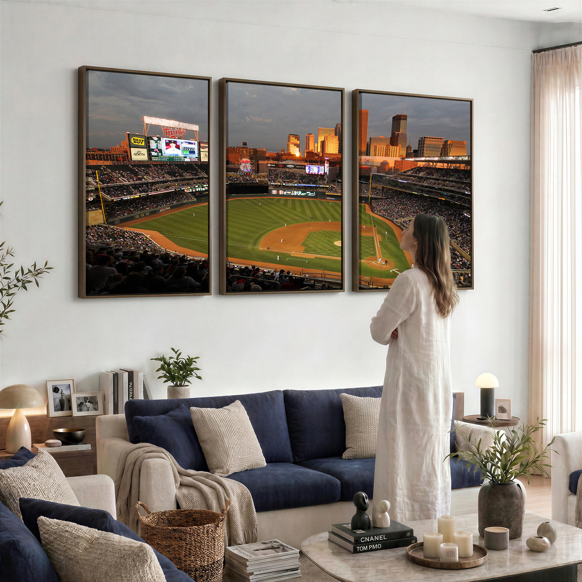 99822-MGV-CV-36X24 - Minnesota Twins Baseball Team Print, Minneapolis Target Field Stadium Wall Art