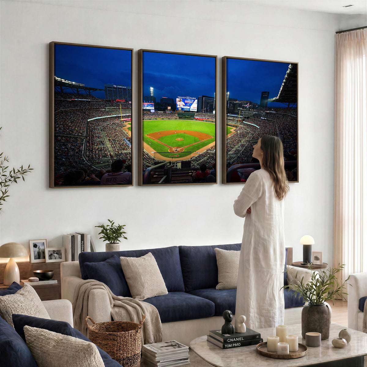 88590-MGV-CV-36X24 - Truist Park Night Game Canvas Art, Atlanta Braves Stadium