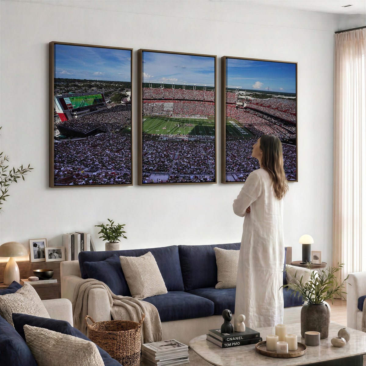83382-MGV-CV-36X24 - South Carolina Gamecocks Football Team Print, Columbia Williams-Brice Stadium Wall Art