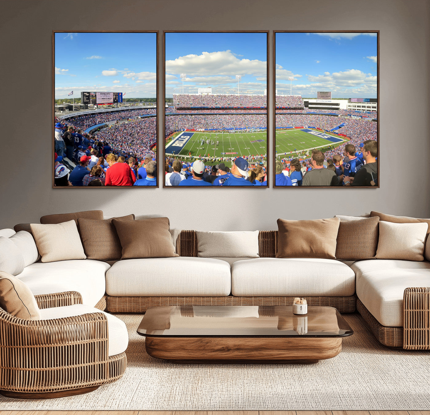 MGV-FC-60X30-3P - Buffalo Bills NFL Football Team Print - Buffalo Highmark Stadium Wall Art Canvas Print