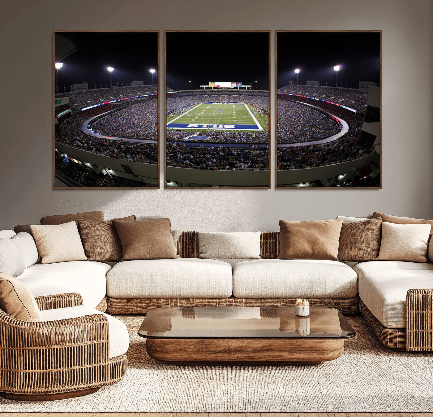 MGV-FC-60X30-3P - Buffalo Bills NFL Football Team Print - Buffalo Highmark Stadium Wall Art Canvas Print