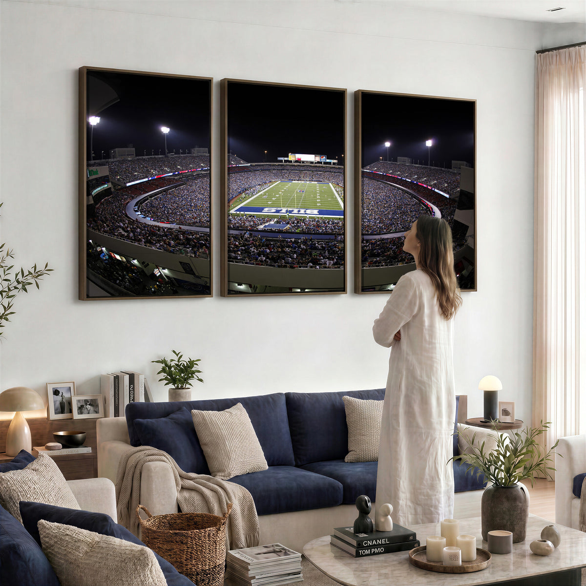 98546-MGV-CV-36X24 - Buffalo Bills NFL Football Team Print, Buffalo Highmark Stadium Wall Art
