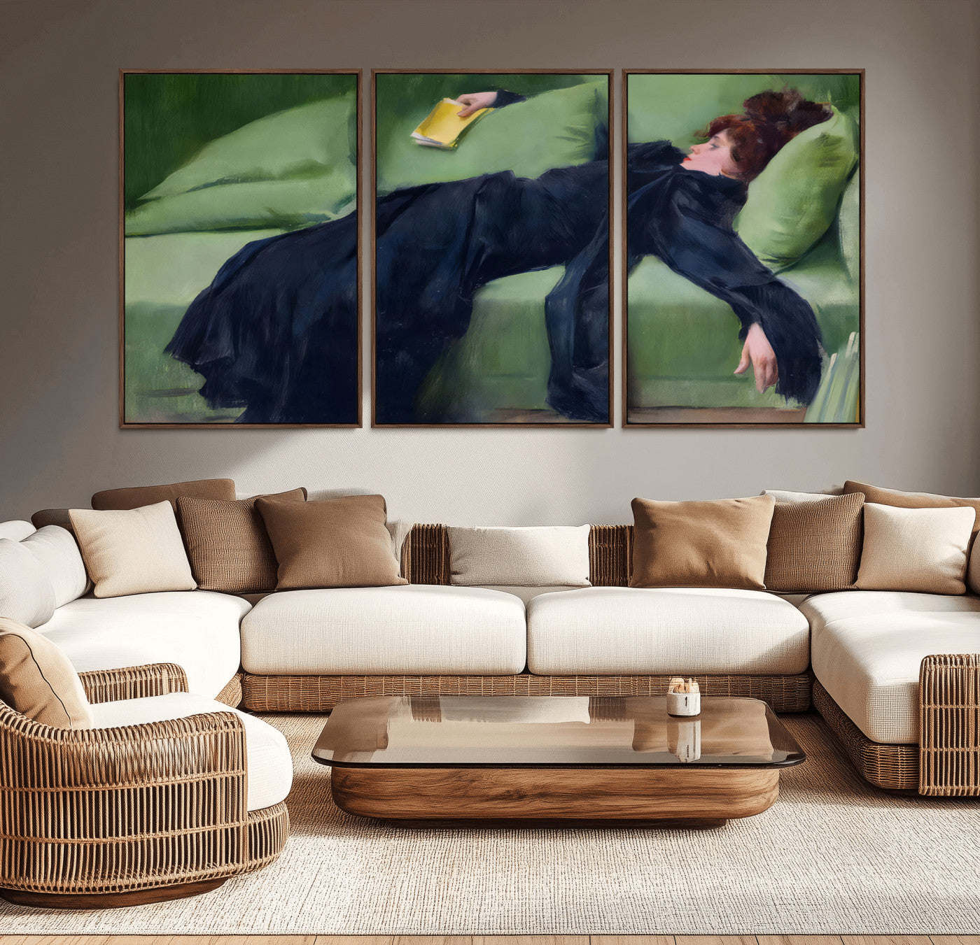 17725-MGV-CV-30X20-Decadent Girl by Ramon Casas Wall Art Canvas Print, Framed Decadent Girl Canvas Print