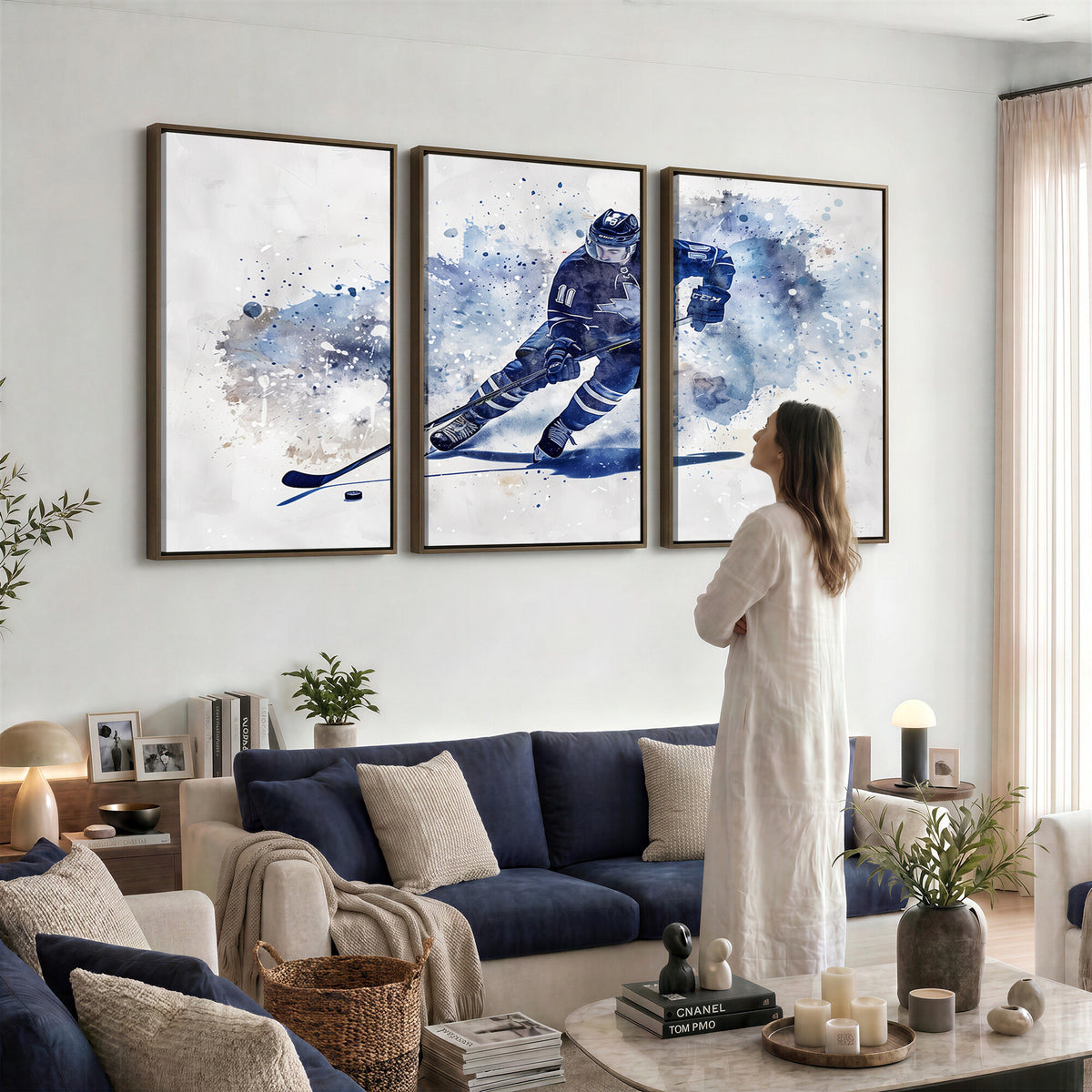 39795-MGV-CV-36X24 - Hockey Player Wall Art Canvas Print