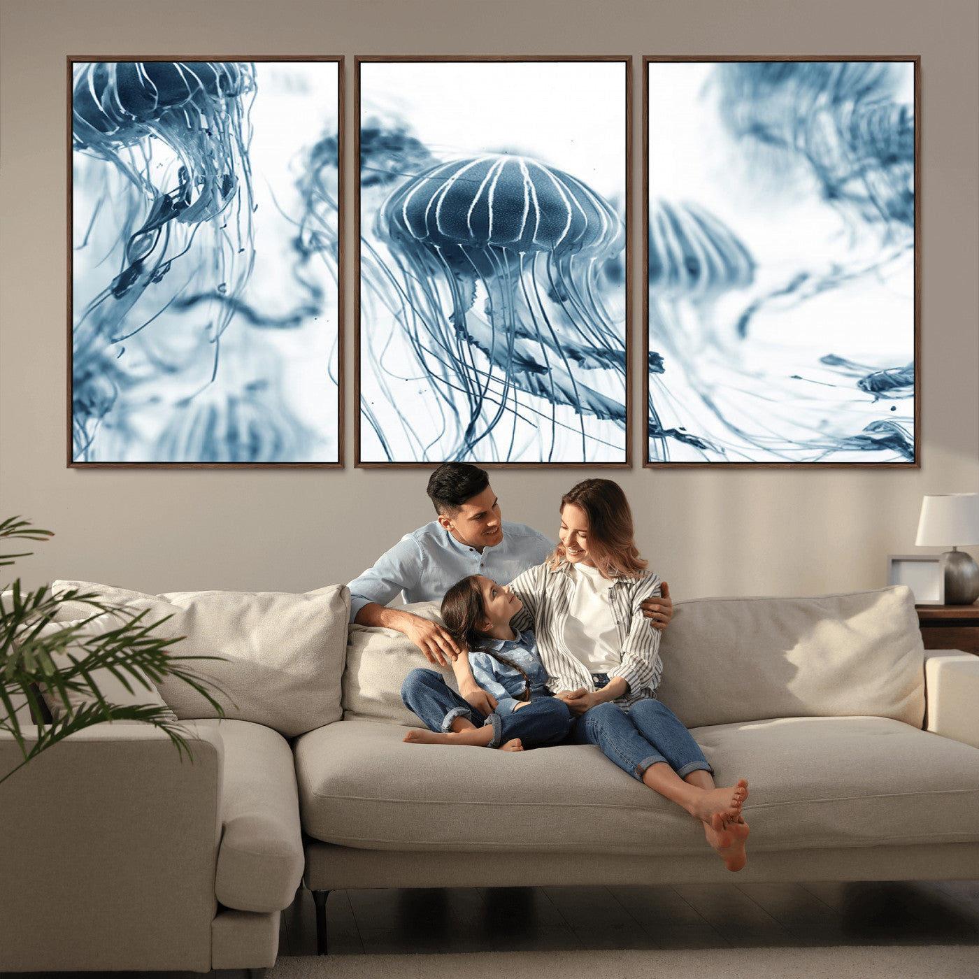 MGV-FC-60X30-3P - Abstract Jellyfish Canvas Print Wall Art