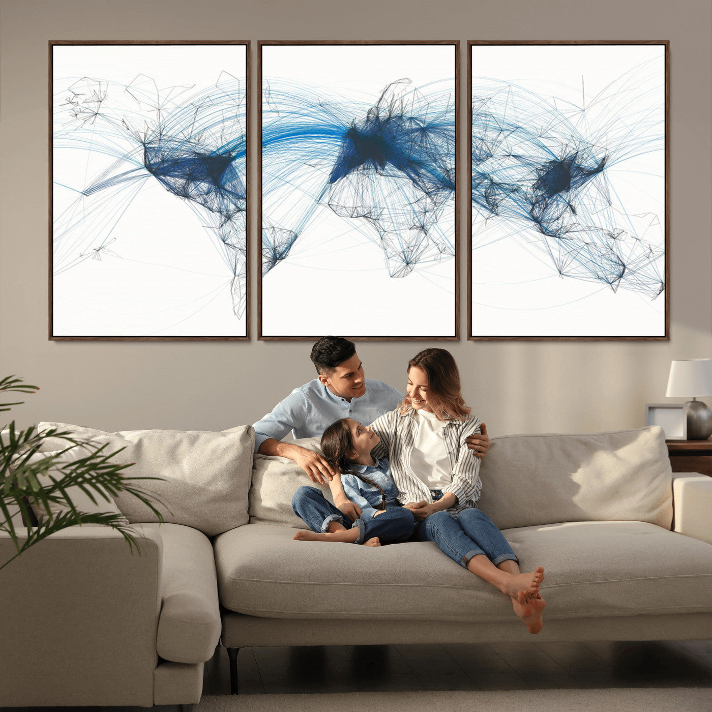 MGV-FC-60X30-3P - Push Pin World Map Canvas Print – Framed Wall Art for Couples to Track Their Travels – Anniversary