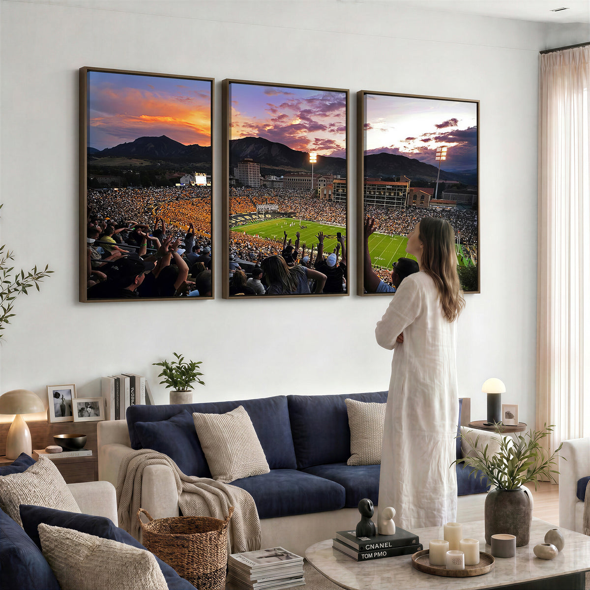 52579-MGV-CV-36X24 - Folsom Field, University of Colorado Buffaloes Football, Framed and Ready to Hang
