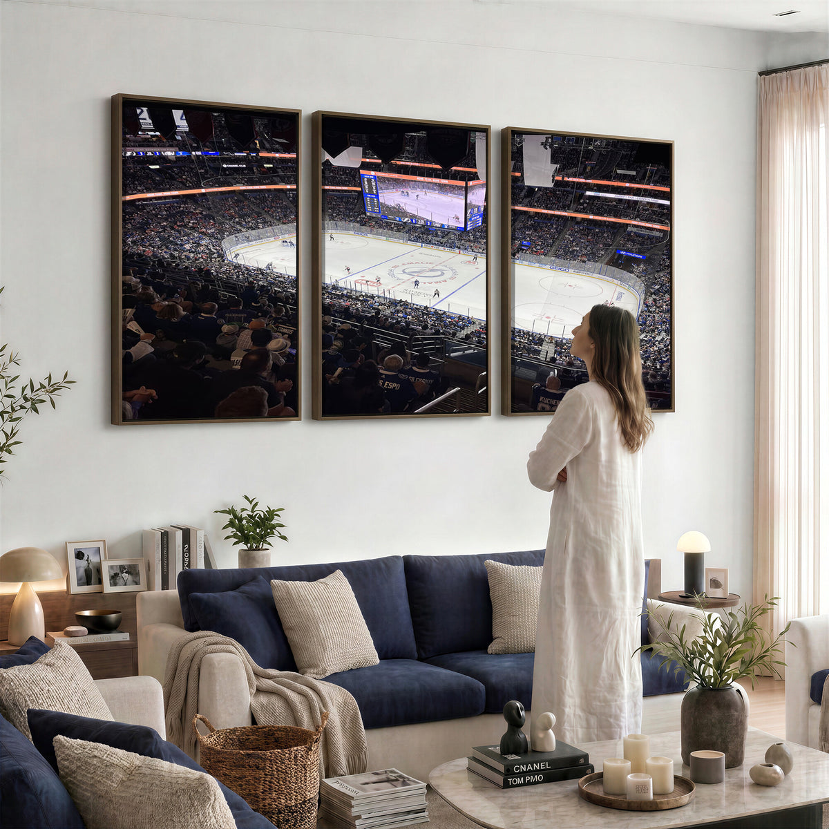 51641-MGV-CV-36X24 - Amalie Arena Florida Wall Art Canvas Print, NHL Hockey, Framed and Ready to Hang