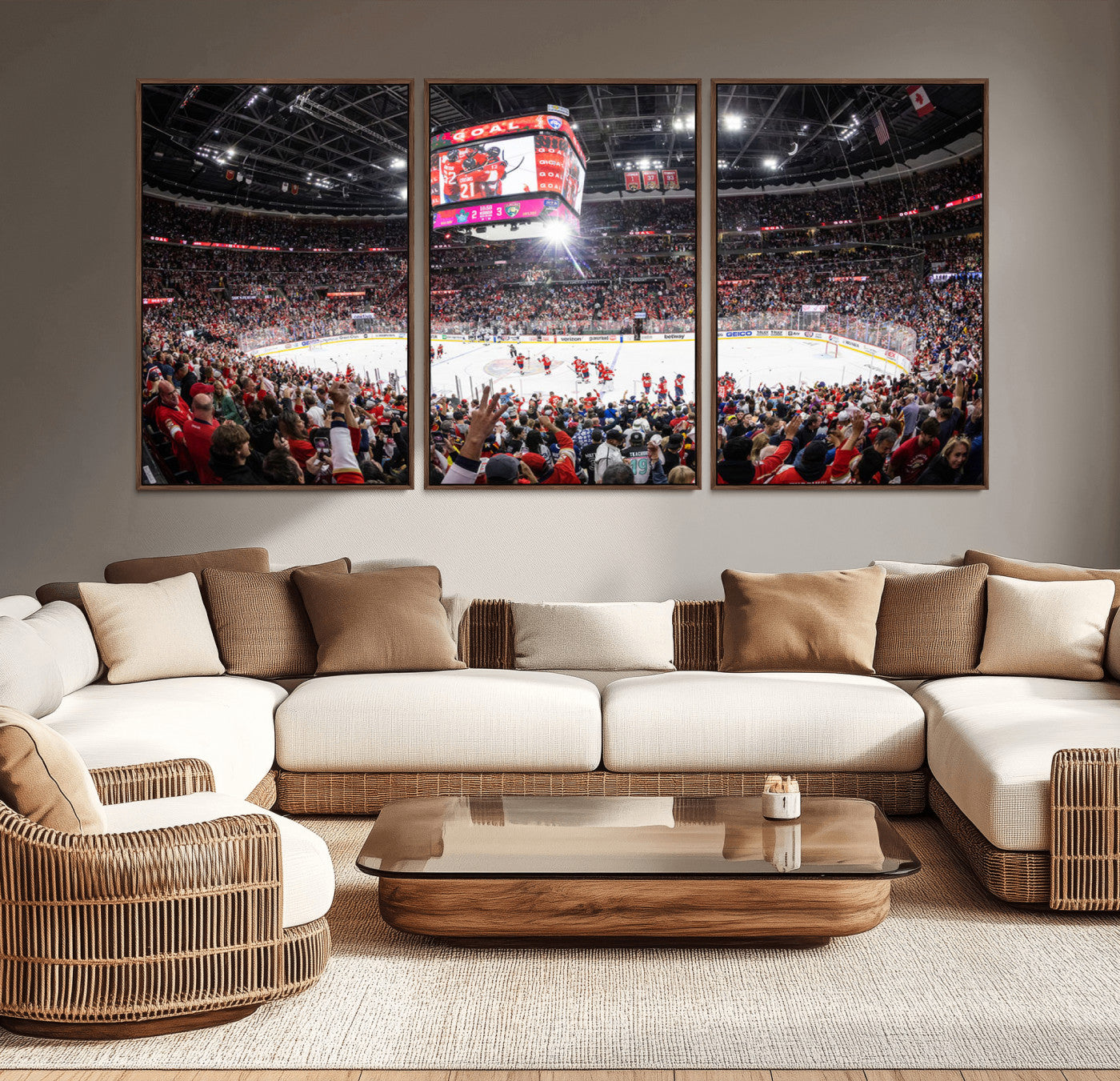MGV-FC-60X30-3P - Amerant Bank Arena Wall Art Canvas Print - Basketball Arena Stadium Print
