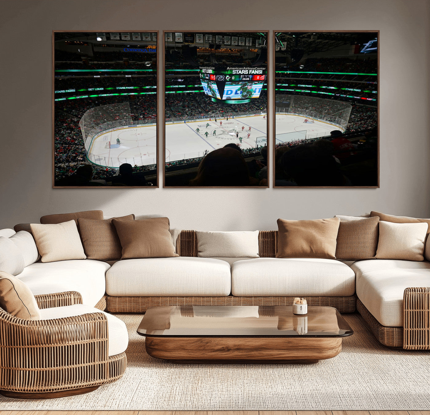MGV-FC-60X30-3P - American Airlines Center Dallas Stars Wall Art Canvas Print - Dallas Hockey Arena Stadium Print