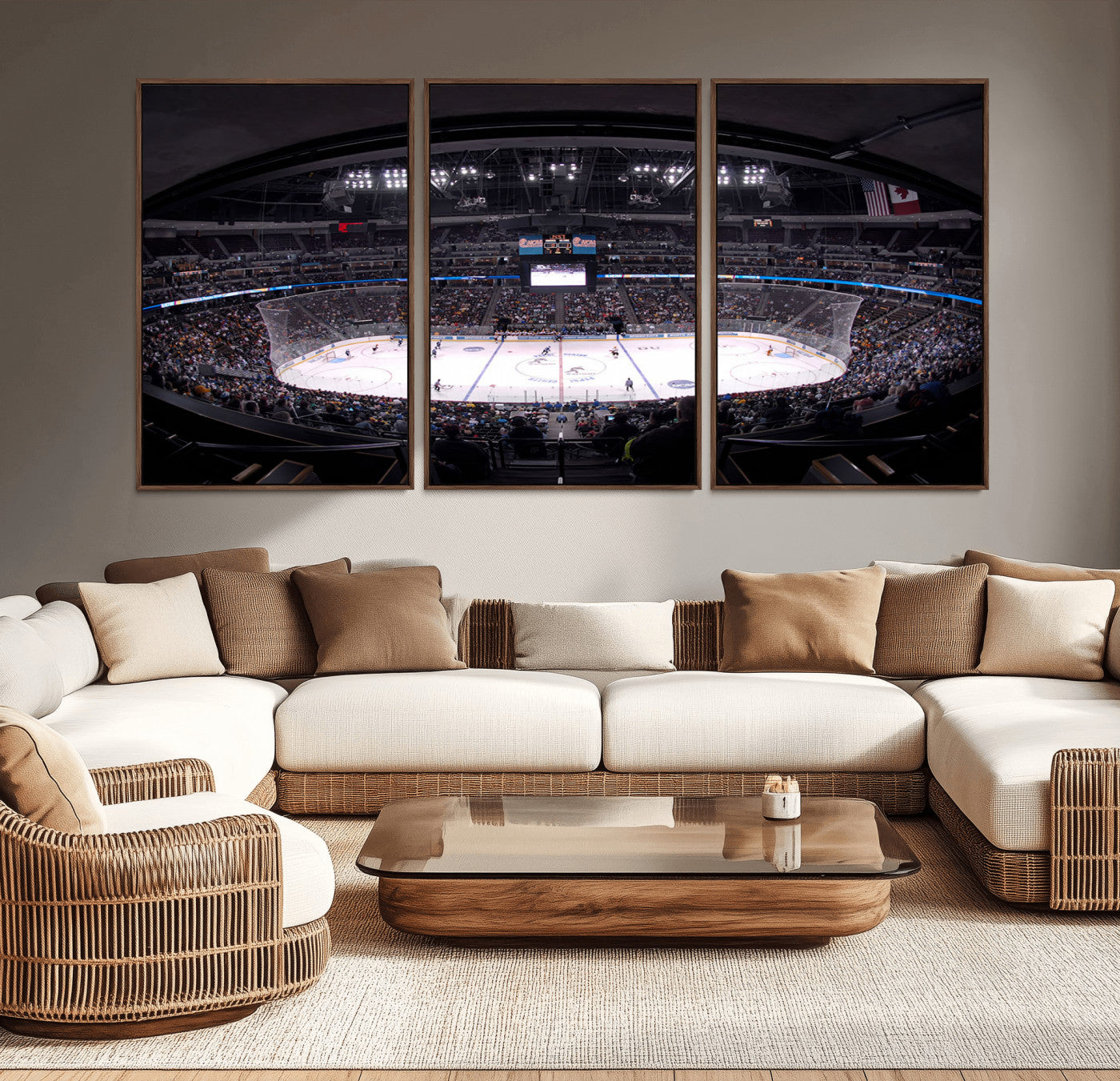 MGV-FC-60X30-3P - Ball Arena Denver Colorado Avalanche Hockey Team Wall Art Canvas Print - Denver Ice Hockey Stadium
