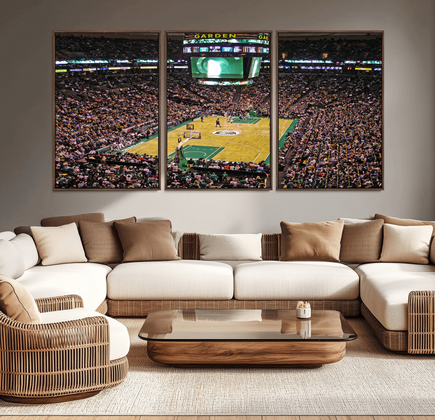 MGV-FC-60X30-3P - Celtics Game Versus The Timberwolves | Baseball Stadium Wall Art | Canvas Print | Ready to Hang