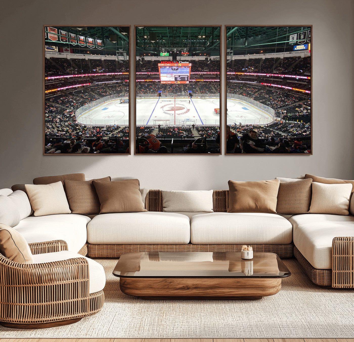 MGV-FC-60X30-3P - Honda Center California Anaheim Ducks Ice Hockey Stadium Canvas Print Wall Art