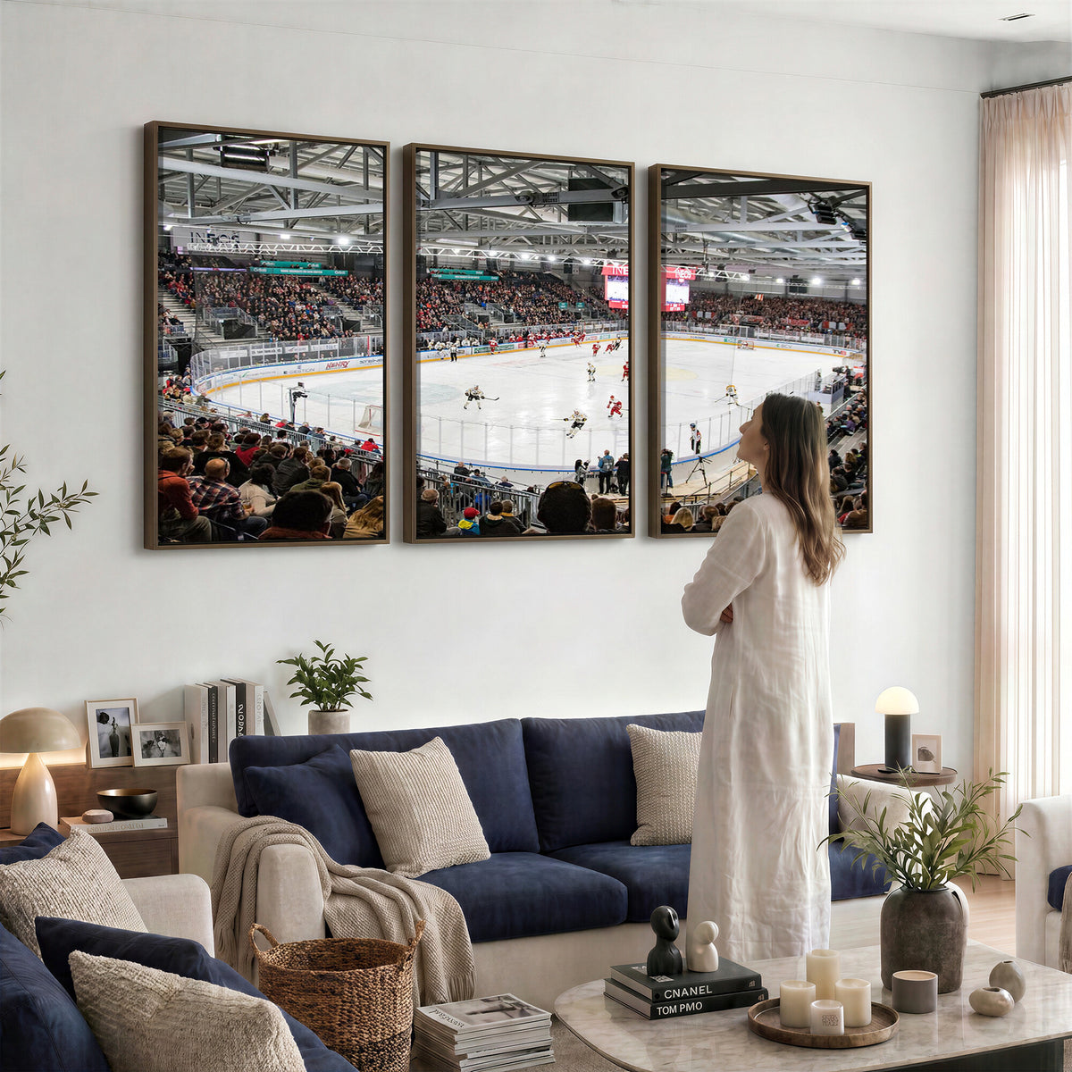 79352-MGV-CV-36X24 - Lausanne Arena Ice Hockey Stadium Wall Art Canvas Print