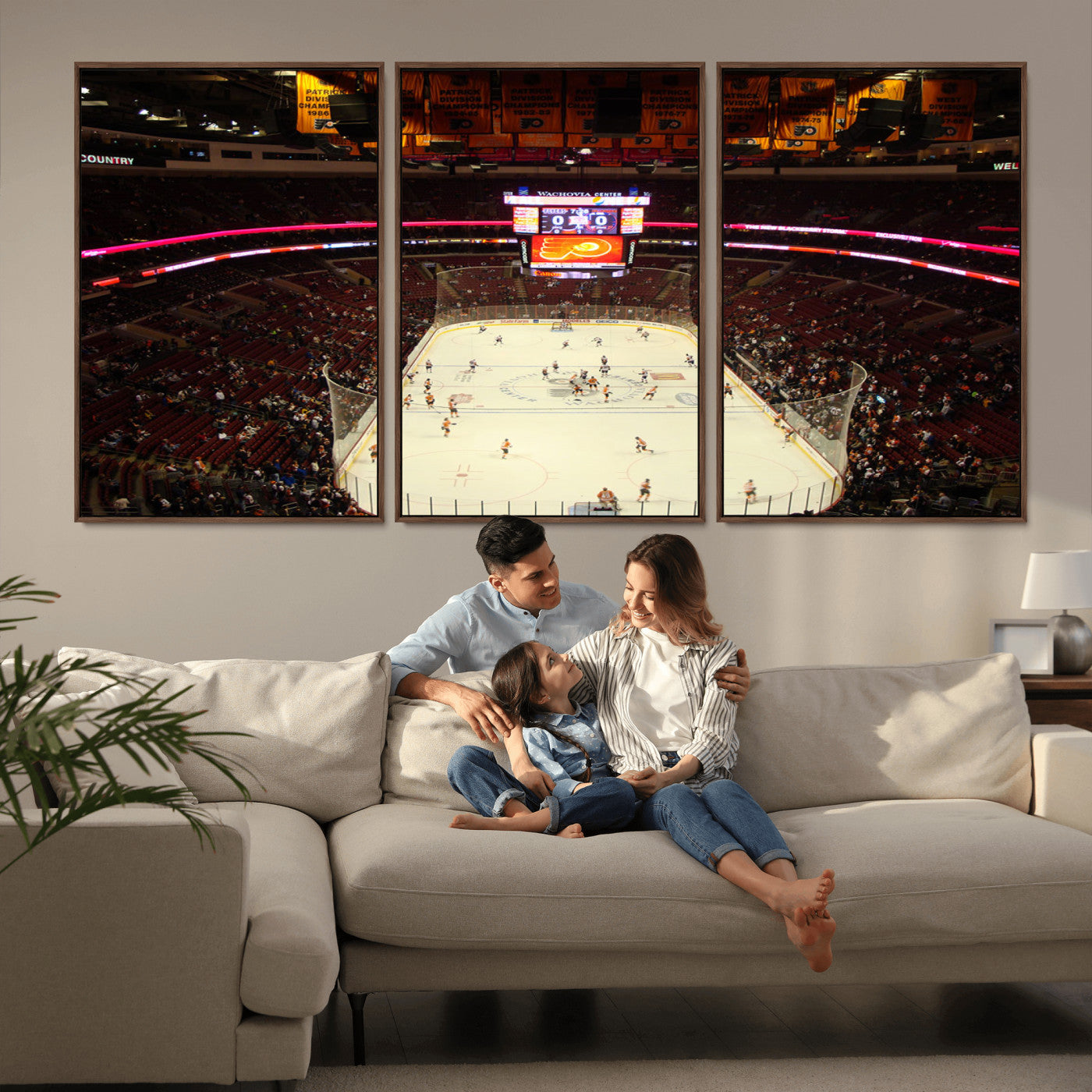 MGV-FC-60X30-3P - Wachovia Center Priort of Lyers Game Ice Hockey Stadium Canvas Print, Lyers Game Ice Hockey Stadium