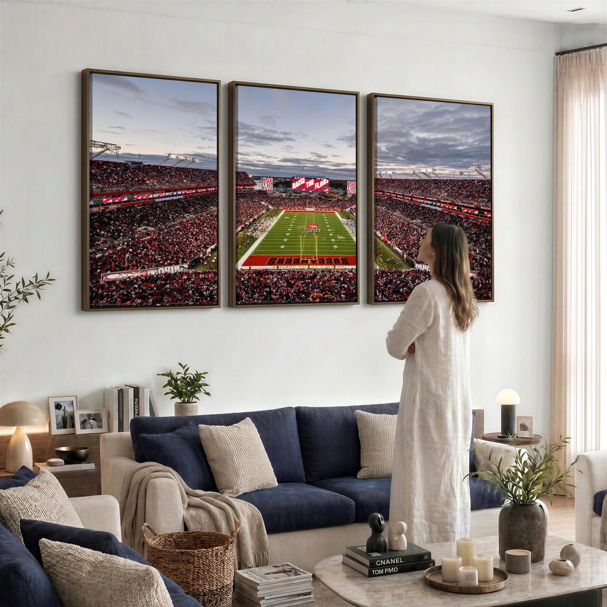 35698-MGV-CV-36X24 - Florida Tampa Raymond James Stadium Wall Art Canvas Print - NFL Football Stadium Print Canvas