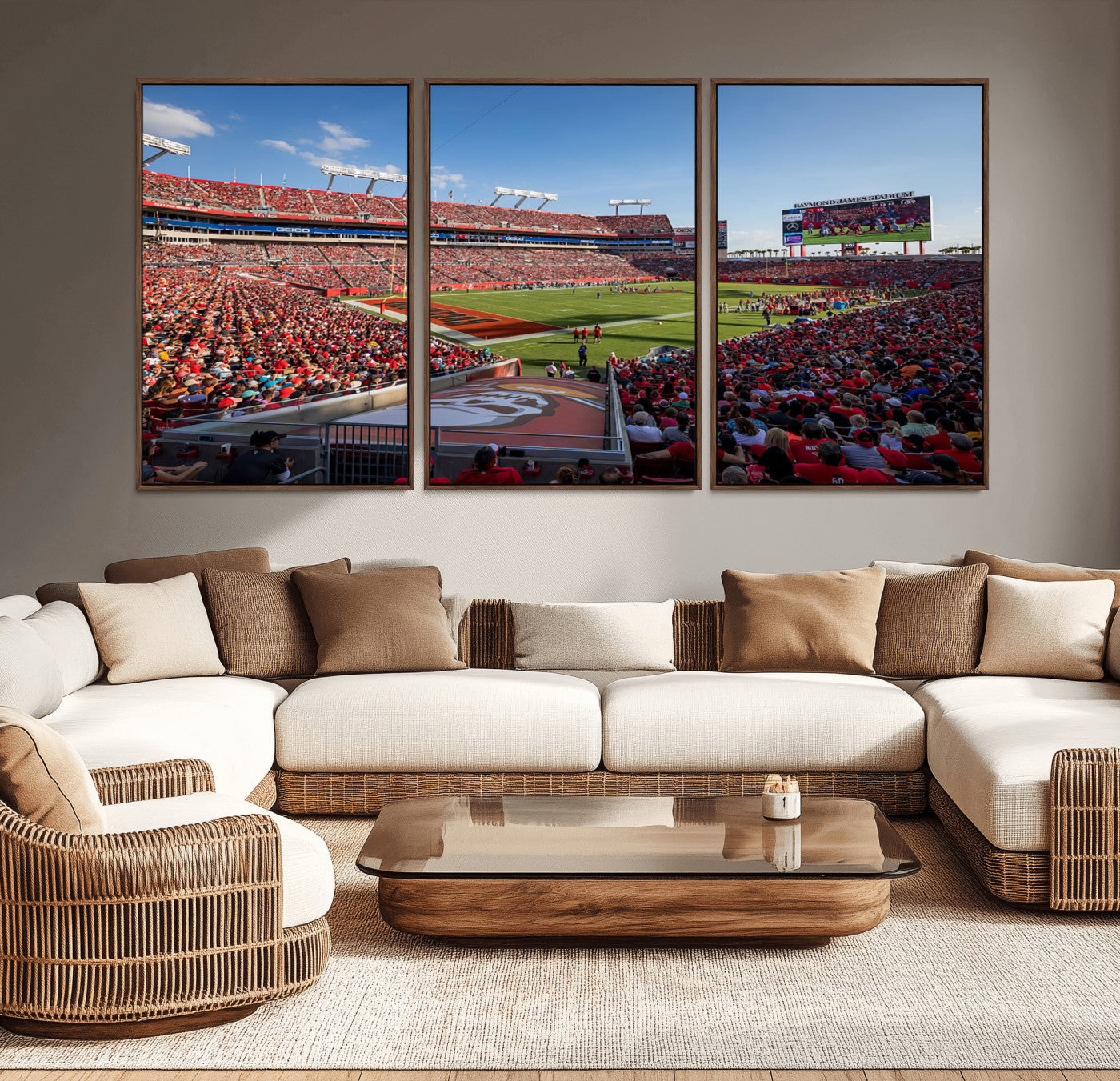 MGV-FC-60X30-3P - Florida Tampa Raymond James Stadium Wall Art Canvas Print - NFL Football Stadium Print