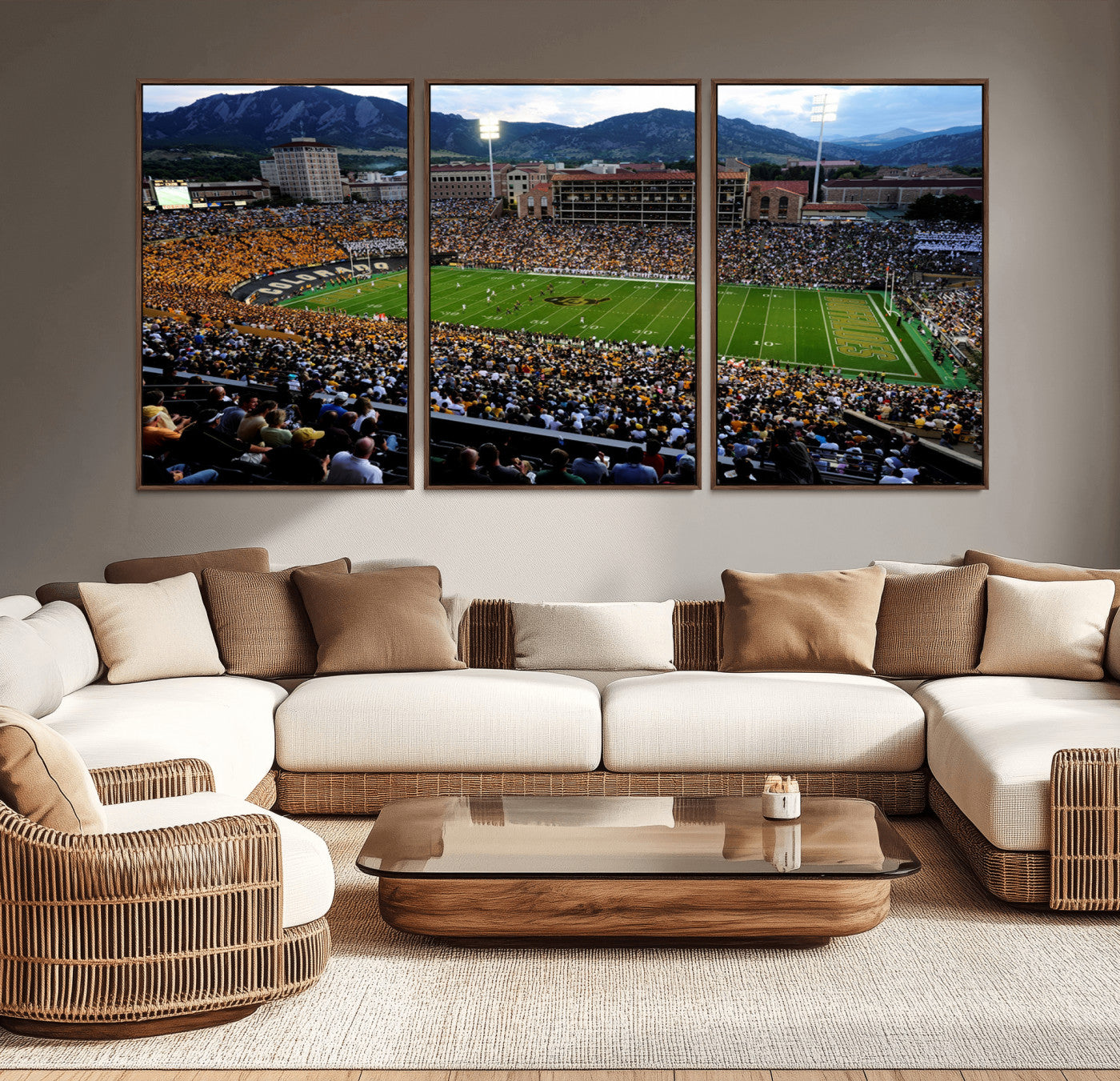 MGV-FC-60X30-3P - Colorado Buffaloes Canvas Print - Boulder Folsom Field Stadium Wall Art Canvas Print, Football Print