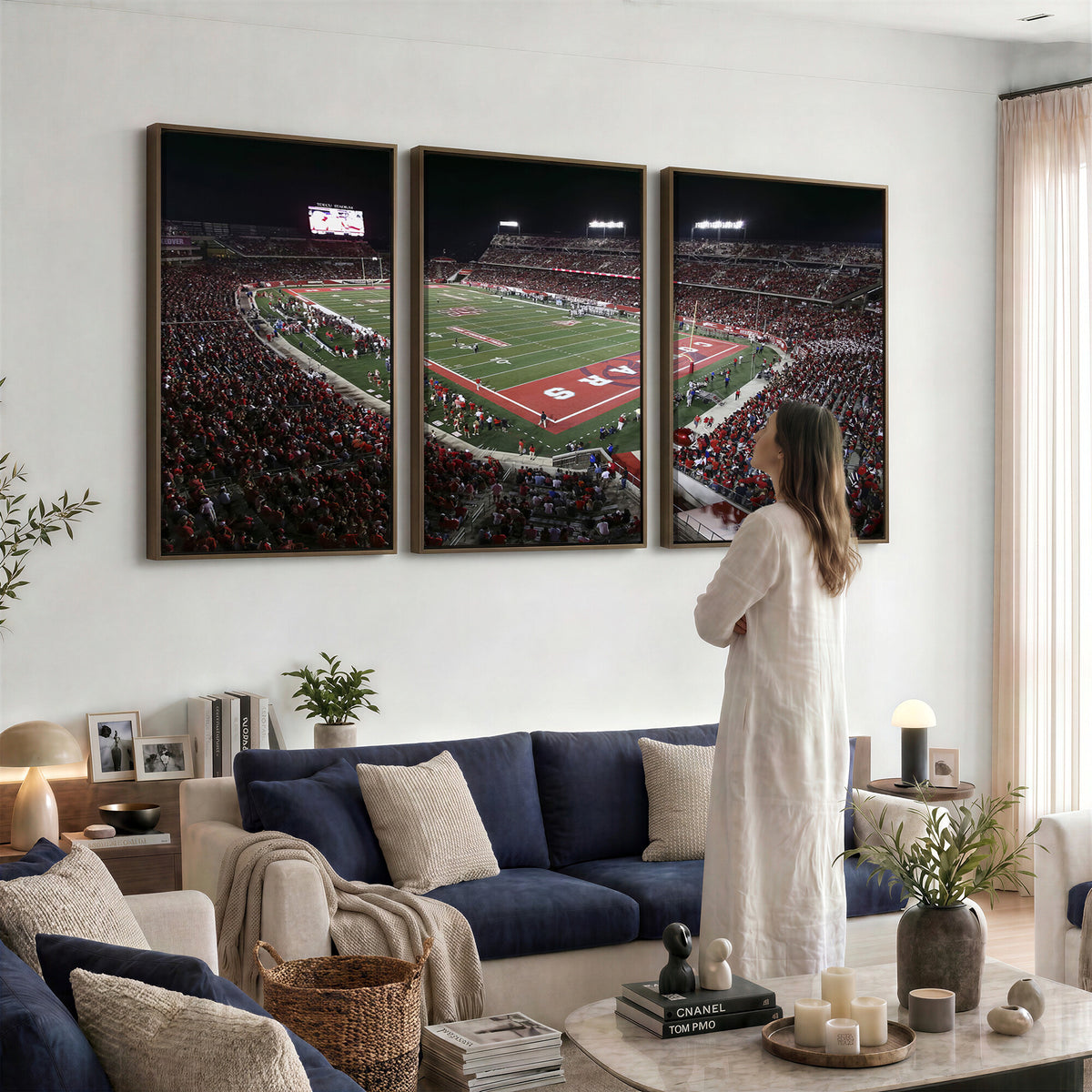 94207-MGV-CV-36X24 - Houston Cougars Football Team Print - Houston TDECU Stadium Wall Art Canvas Print