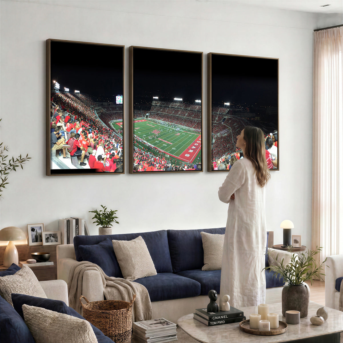 67036-MGV-CV-36X24 - Houston Cougars Football Team Print - Houston TDECU Stadium Wall Art Canvas Print