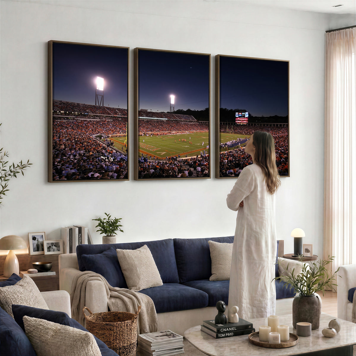 69378-MGV-CV-36X24 - Virginia Cavaliers Football Team Print - Charlottesville Scott Stadium Canvas Print Wall Art