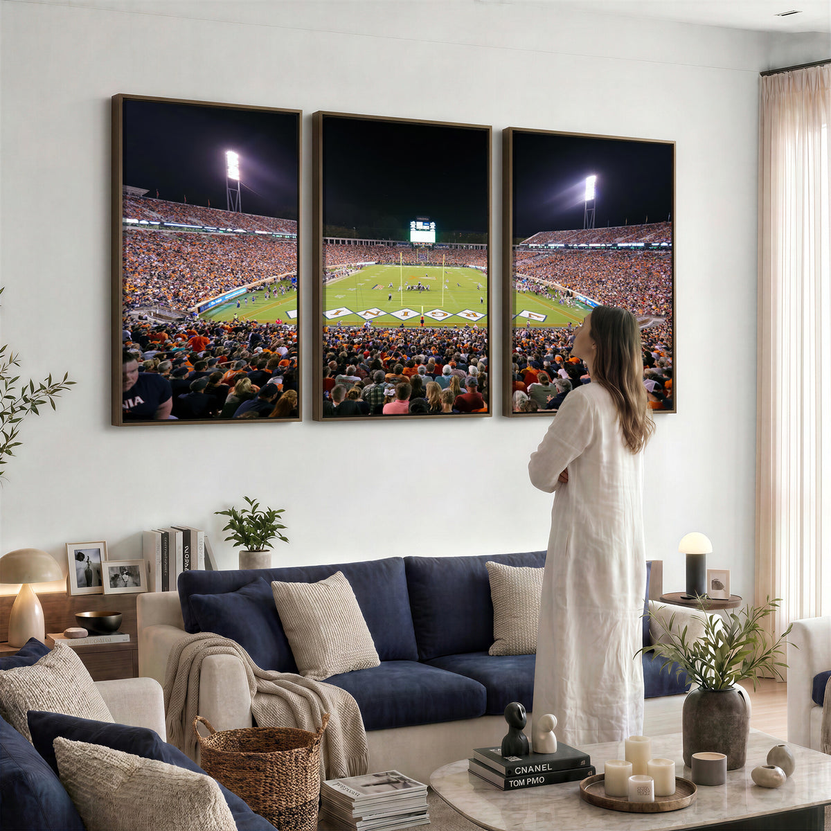 98441-MGV-CV-36X24 - Virginia Cavaliers Football Team Print - Charlottesville Scott Stadium Wall Art Canvas Print