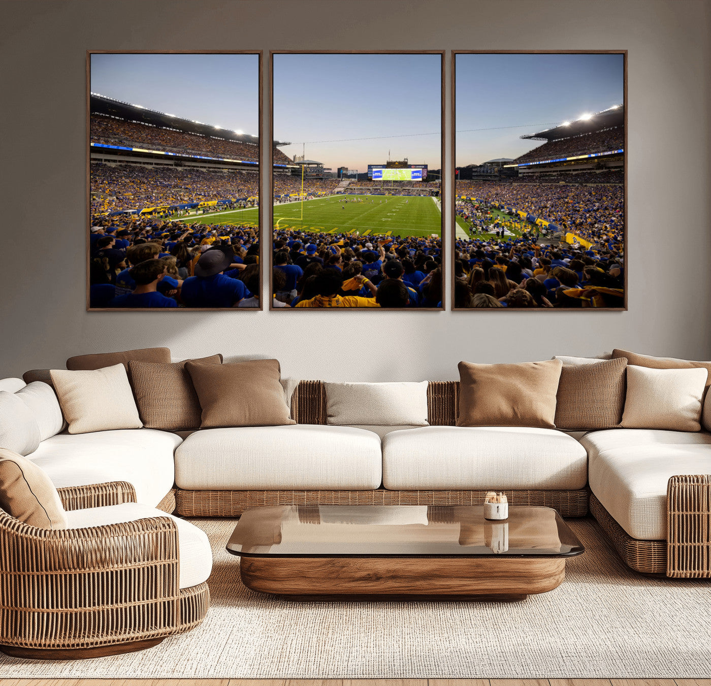 MGV-FC-60X30-3P - Pittsburgh Panthers Football Team Print - Pittsburgh Acrisure Stadium Wall Art Canvas Print