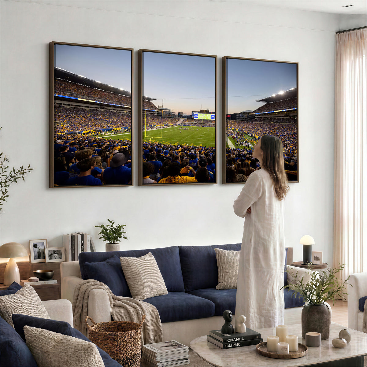 41853-MGV-CV-36X24 - Pittsburgh Panthers Football Team Print - Pittsburgh Acrisure Stadium Wall Art Canvas Print