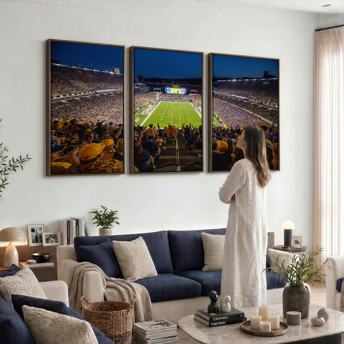62297-MGV-CV-36X24 - Pittsburgh Panthers Football Team Print - Pittsburgh Acrisure Stadium Wall Art Canvas Print