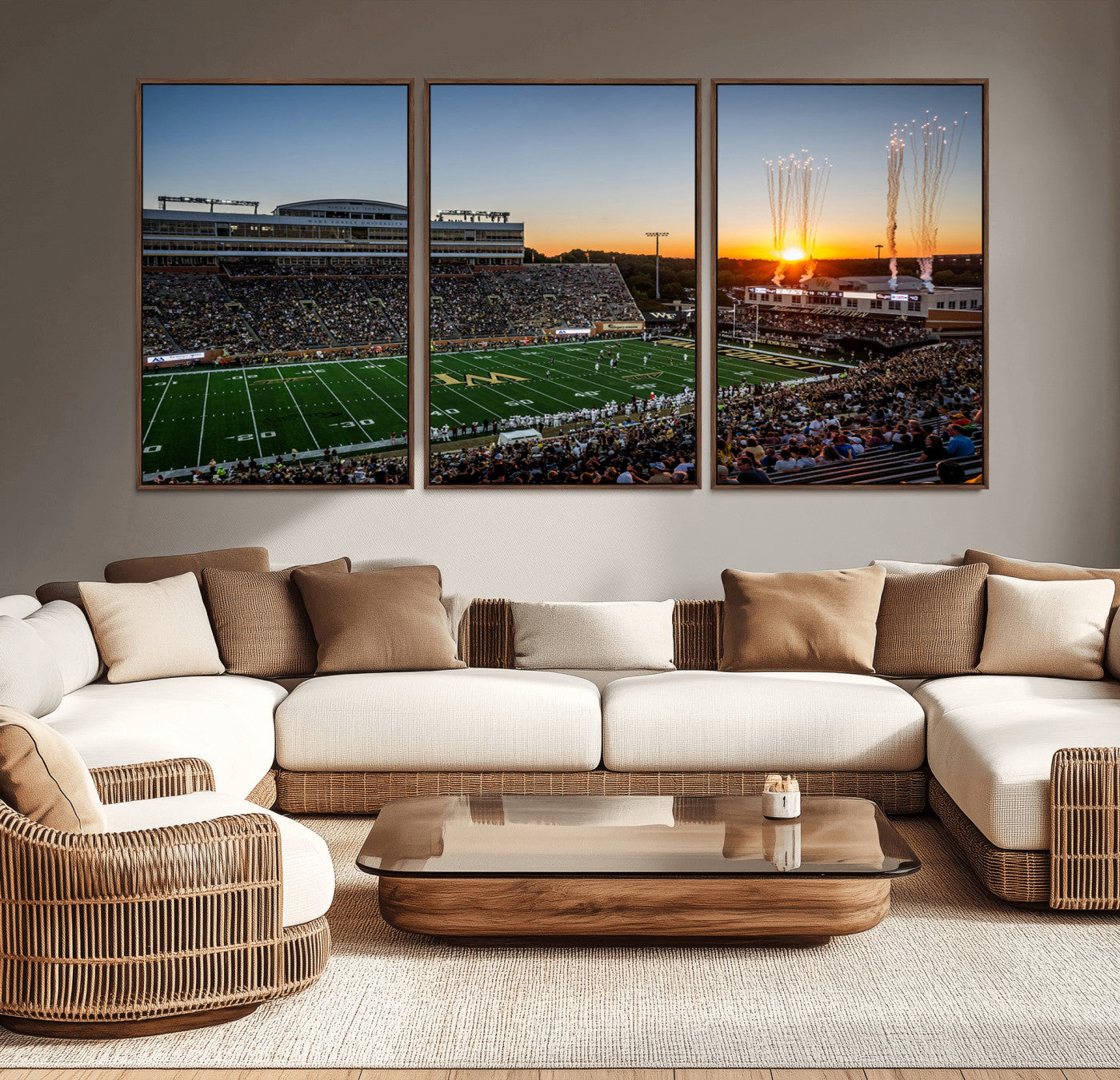 MGV-FC-60X30-3P - Demon Deacons Football Team Print Canvas- Winston-Salem Allegacy Federal Credit Union Stadium Wall