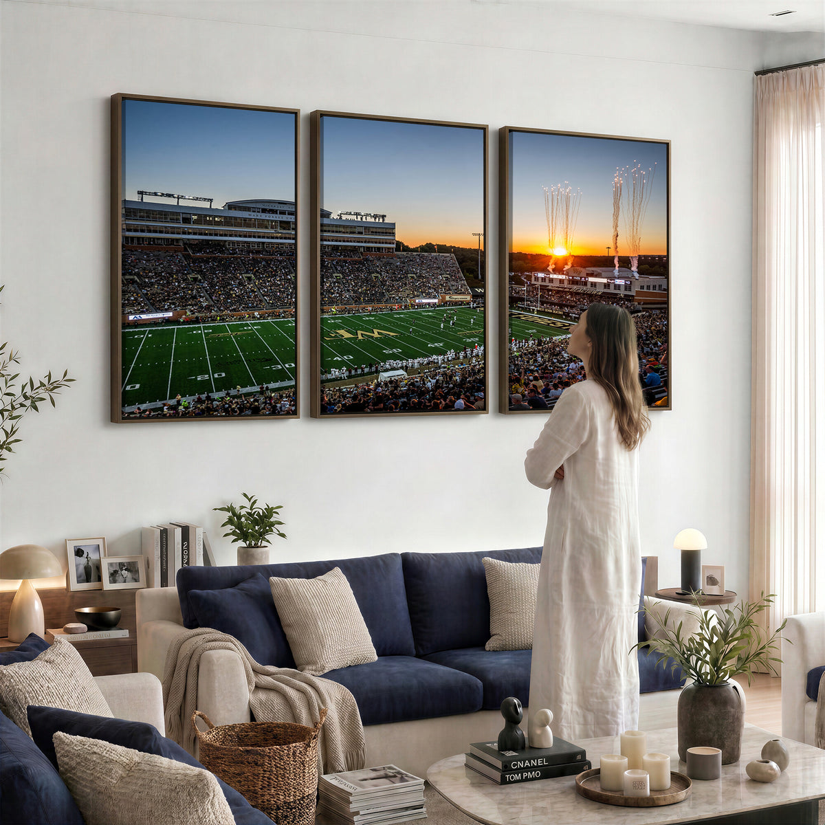 29253-MGV-CV-36X24 - Demon Deacons Football Team Print Canvas- Winston-Salem Allegacy Federal Credit Union Stadium Wall