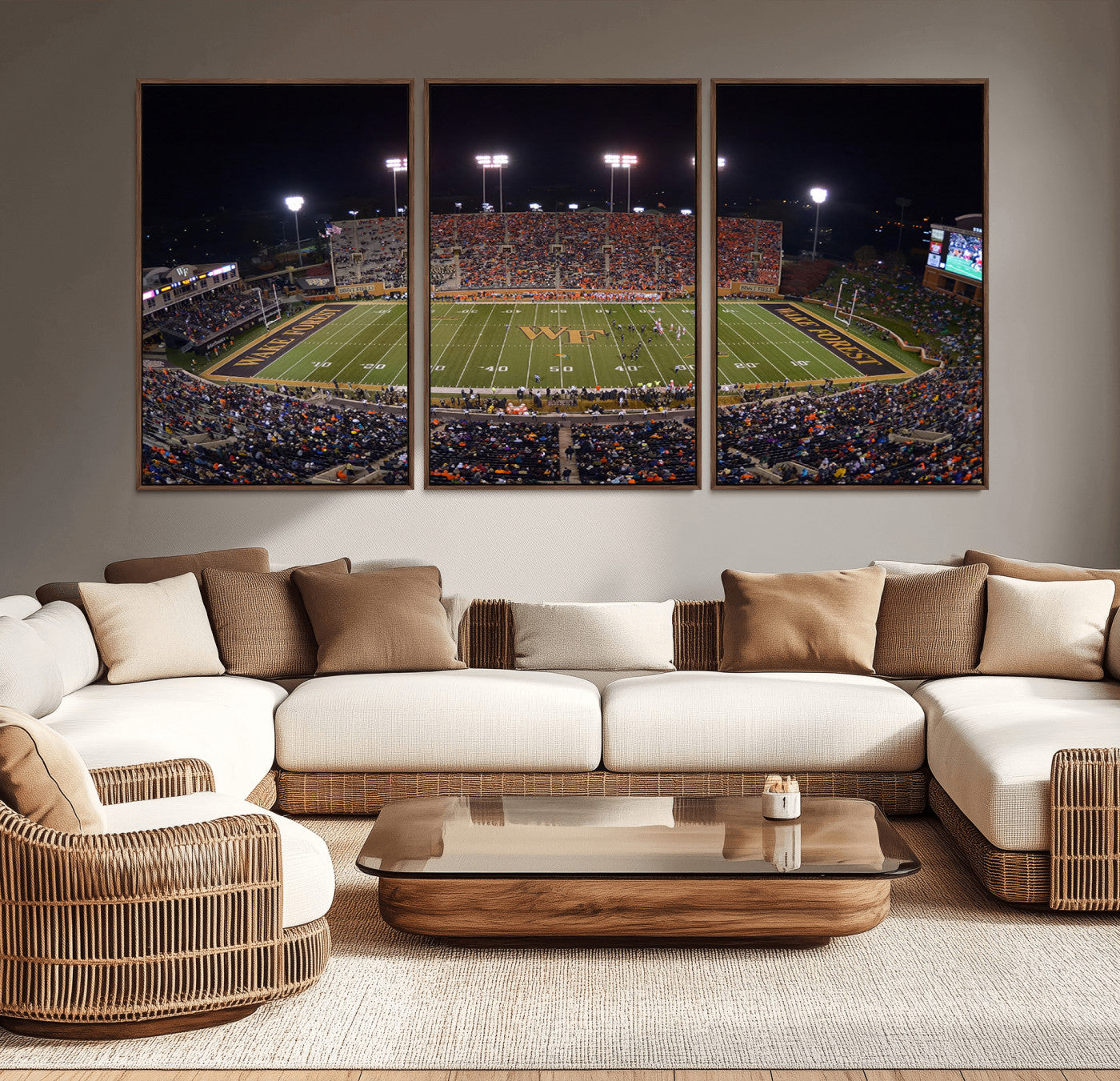 MGV-FC-60X30-3P - Demon Deacons Print Canvas, Football Team Print - Winston-Salem Allegacy Federal Credit Union