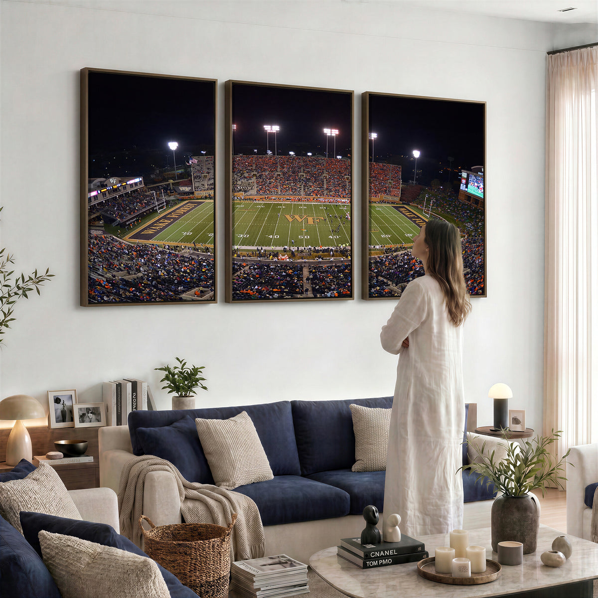 26033-MGV-CV-36X24 - Demon Deacons Print Canvas, Football Team Print