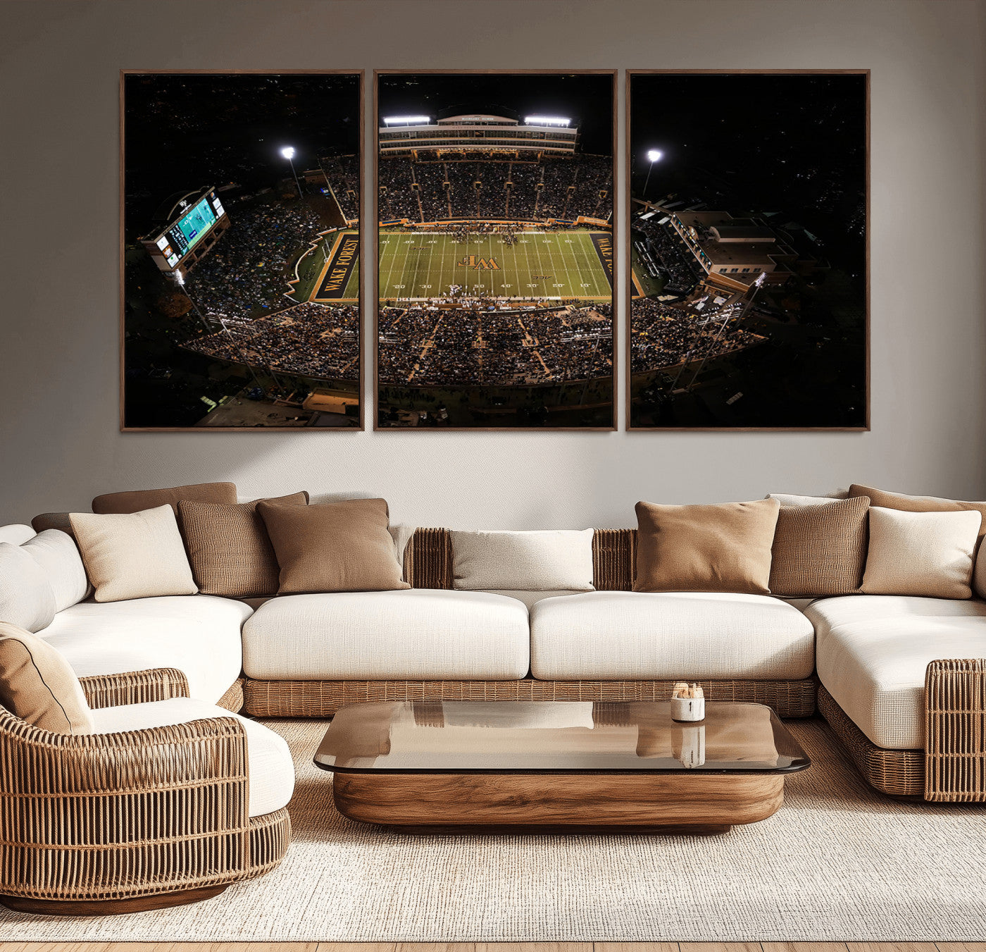 MGV-FC-60X30-3P - Wake Forest University Demon Deacons Canvas Printi, Football Team Print - Winston-Salem Allegacy