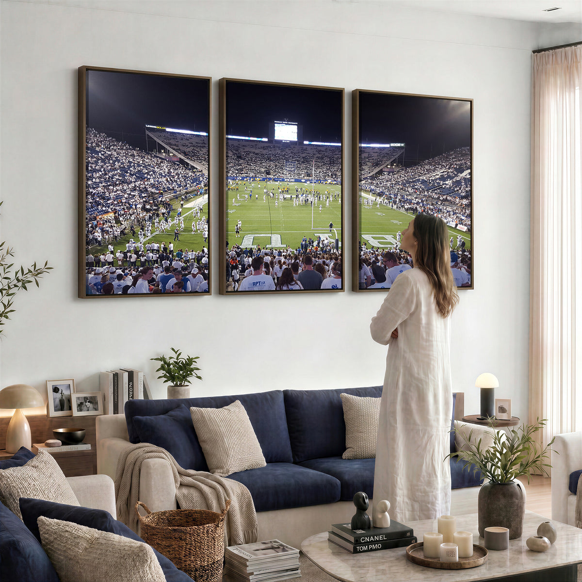 65036-MGV-CV-36X24 - Brigham Young University Cougars Football Print Canvas - Provo LaVell Edwards Stadium Wall Art