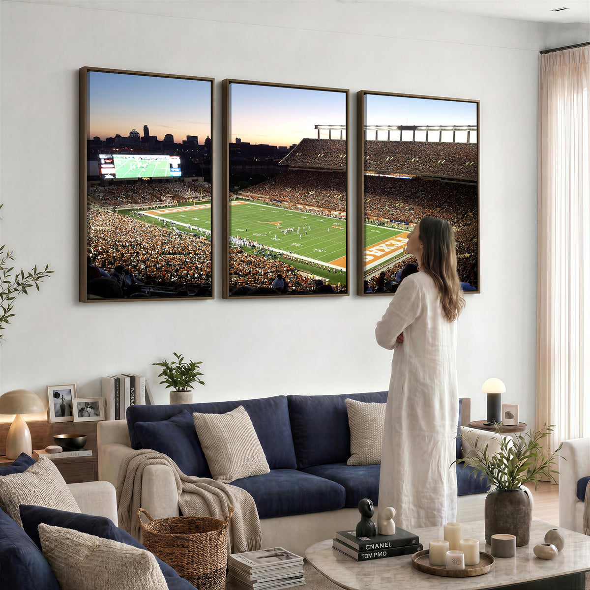 11455-MGV-CV-36X24 - Darrell K Royal-Texas Memorial Stadium Canvas Wall Art - Texas Longhorns Football Match