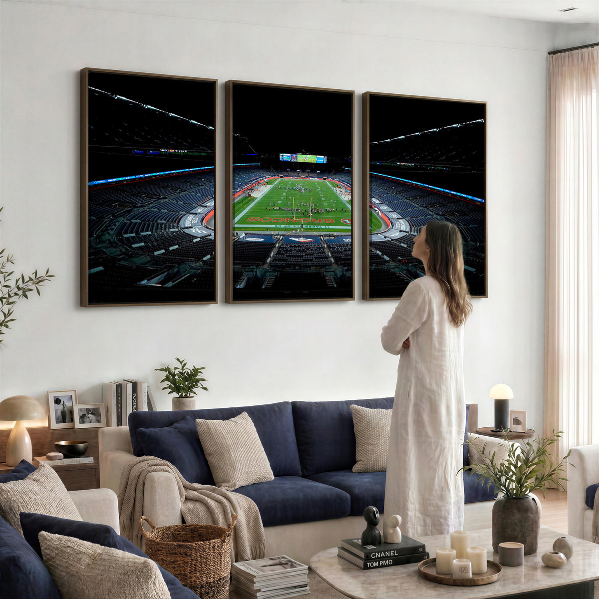14797-MGV-CV-36X24 - Denver Broncos Football Team Print Canvas- Denver Empower Field at Mile High Stadium Wall Art Canvas