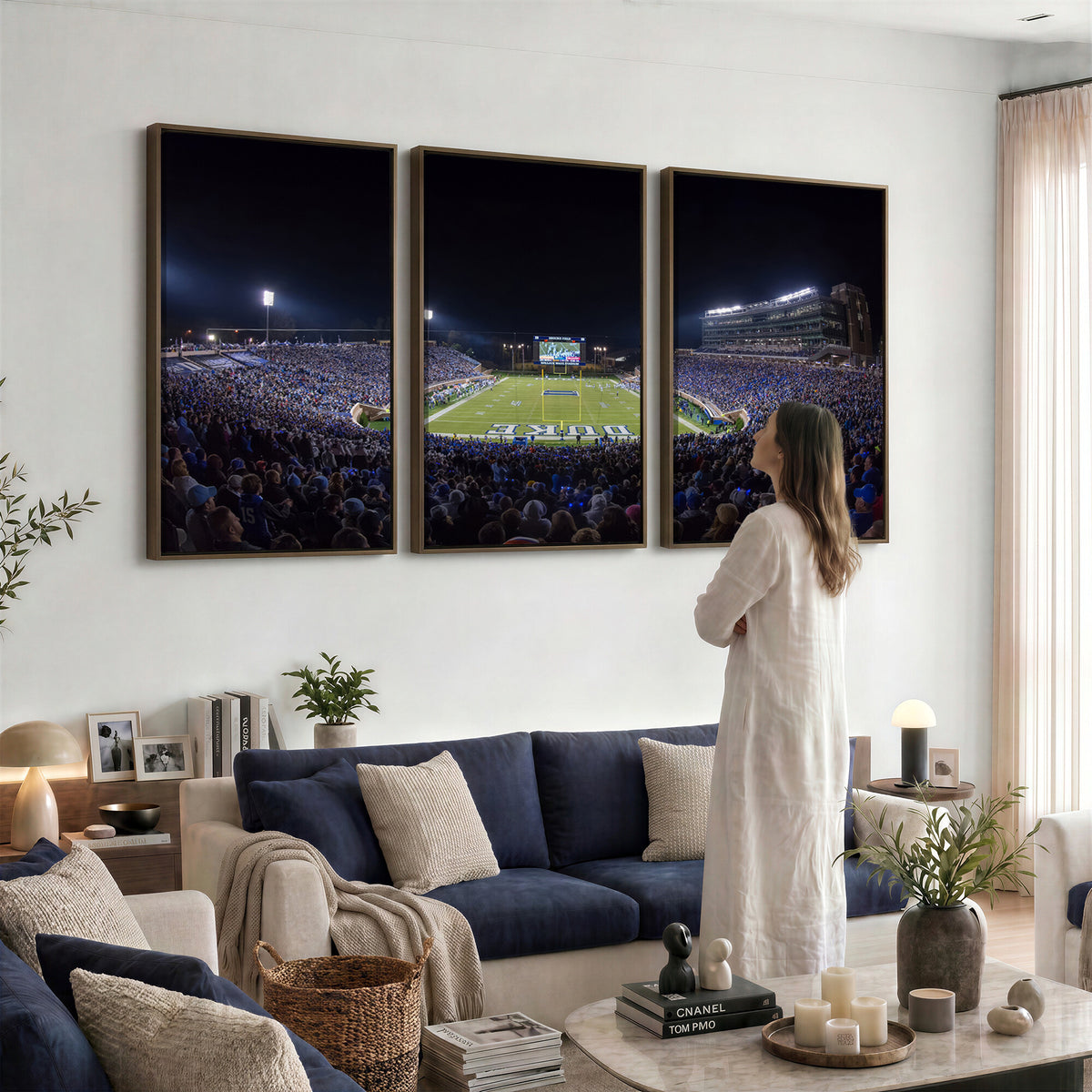 21070-MGV-CV-36X24 - Duke University Blue Devils Football Team Print - Durham Wallace Wade Stadium Wall Art Canvas Print