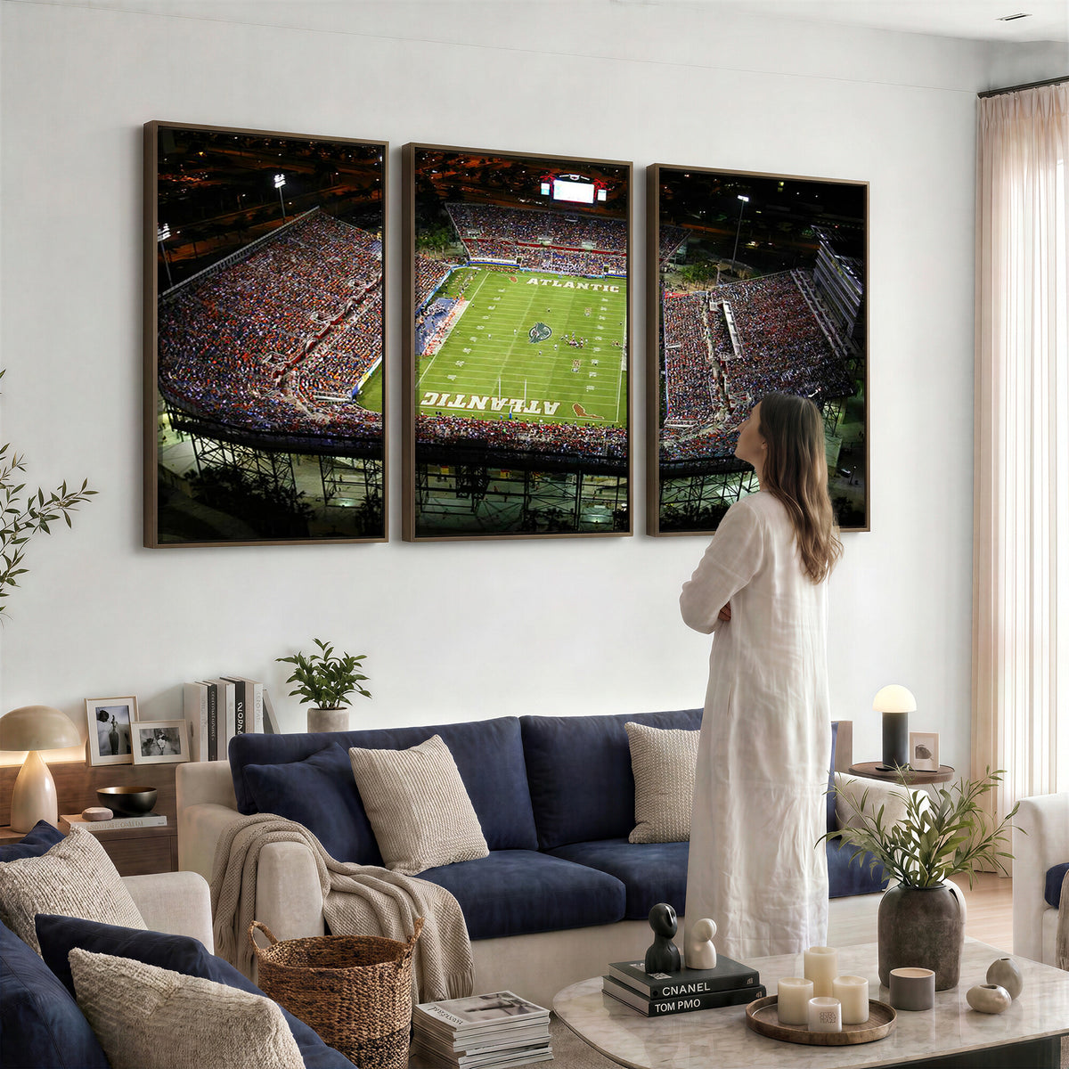 72354-MGV-CV-36X24 - Florida Atlantic University Owls Football Team Print - Boca Raton FAU Stadium Wall Art Canvas Print