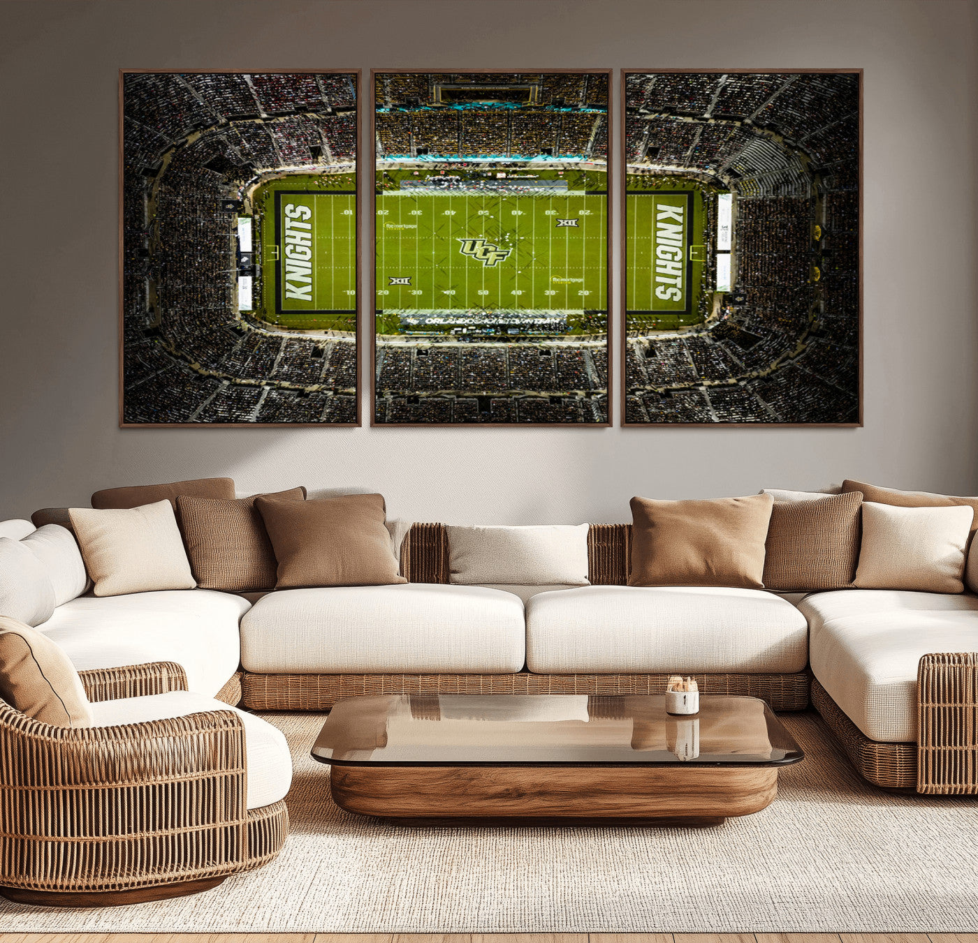 MGV-FC-60X30-3P - UCF Knights Football Team Print - Orlando FBC Mortgage Stadium Wall Art, UCF Knights Canvas Print