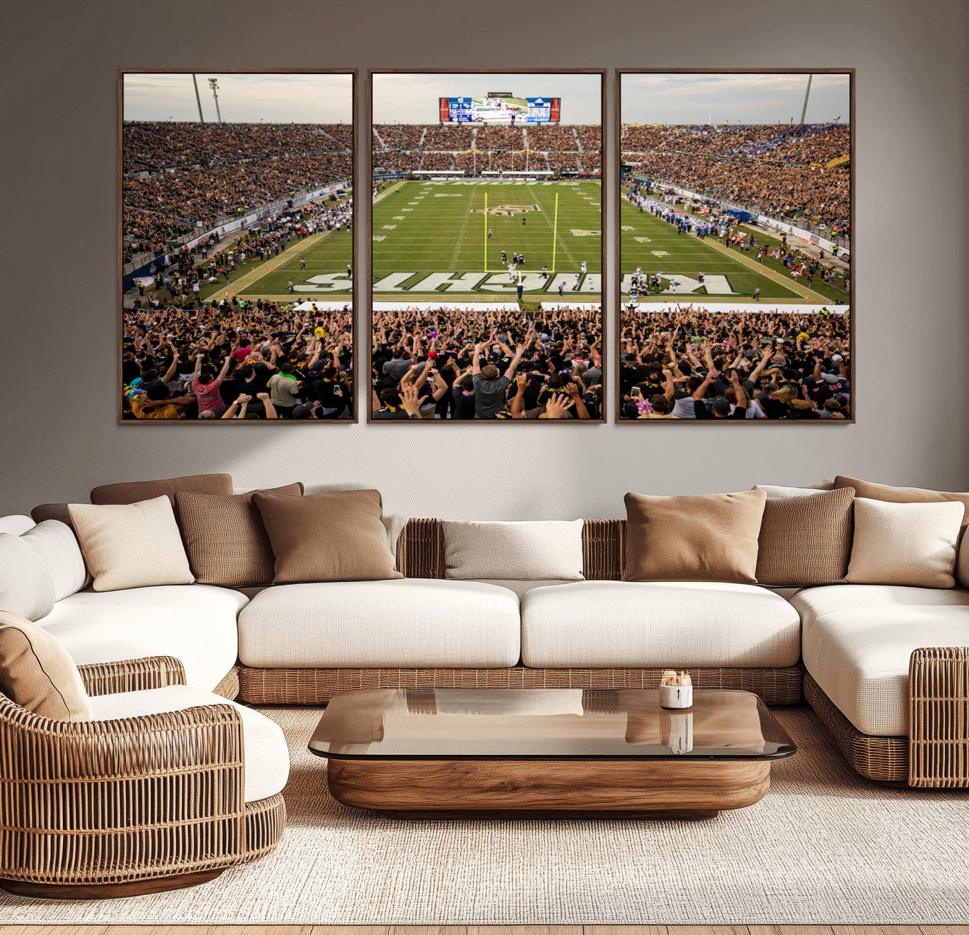 MGV-FC-60X30-3P - UCF Knights Football Team Print - Orlando FBC Mortgage Stadium Canvas Print
