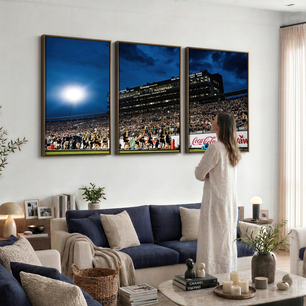 40217-MGV-CV-36X24 - UCF Knights Football Team Print - Orlando FBC Mortgage Stadium Wall Art Canvas Print