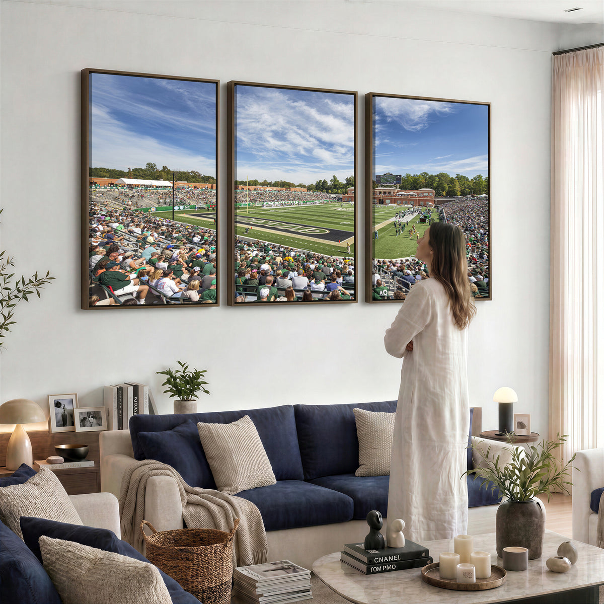 67799-MGV-CV-36X24 - University of Charlotte 49ers Football Team Print - Charlotte Jerry Richardson Stadium Canvas Print