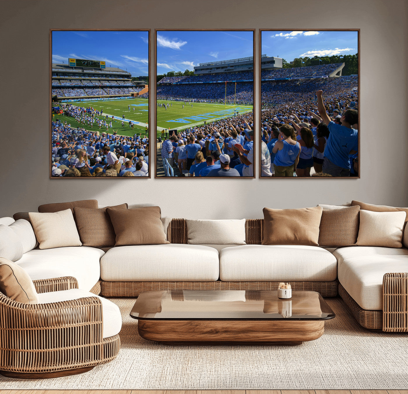 MGV-FC-60X30-3P - University of North Carolina Tar Heels Team Canvas Print - Chapel Hill Kenan Memorial Stadium Wall