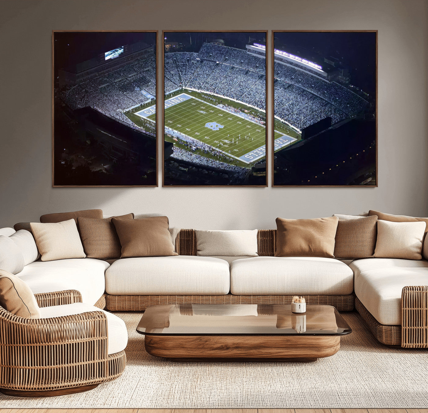 MGV-FC-60X30-3P - University of North Carolina Tar Heels Football Team Print - Chapel Hill Kenan Memorial Stadium