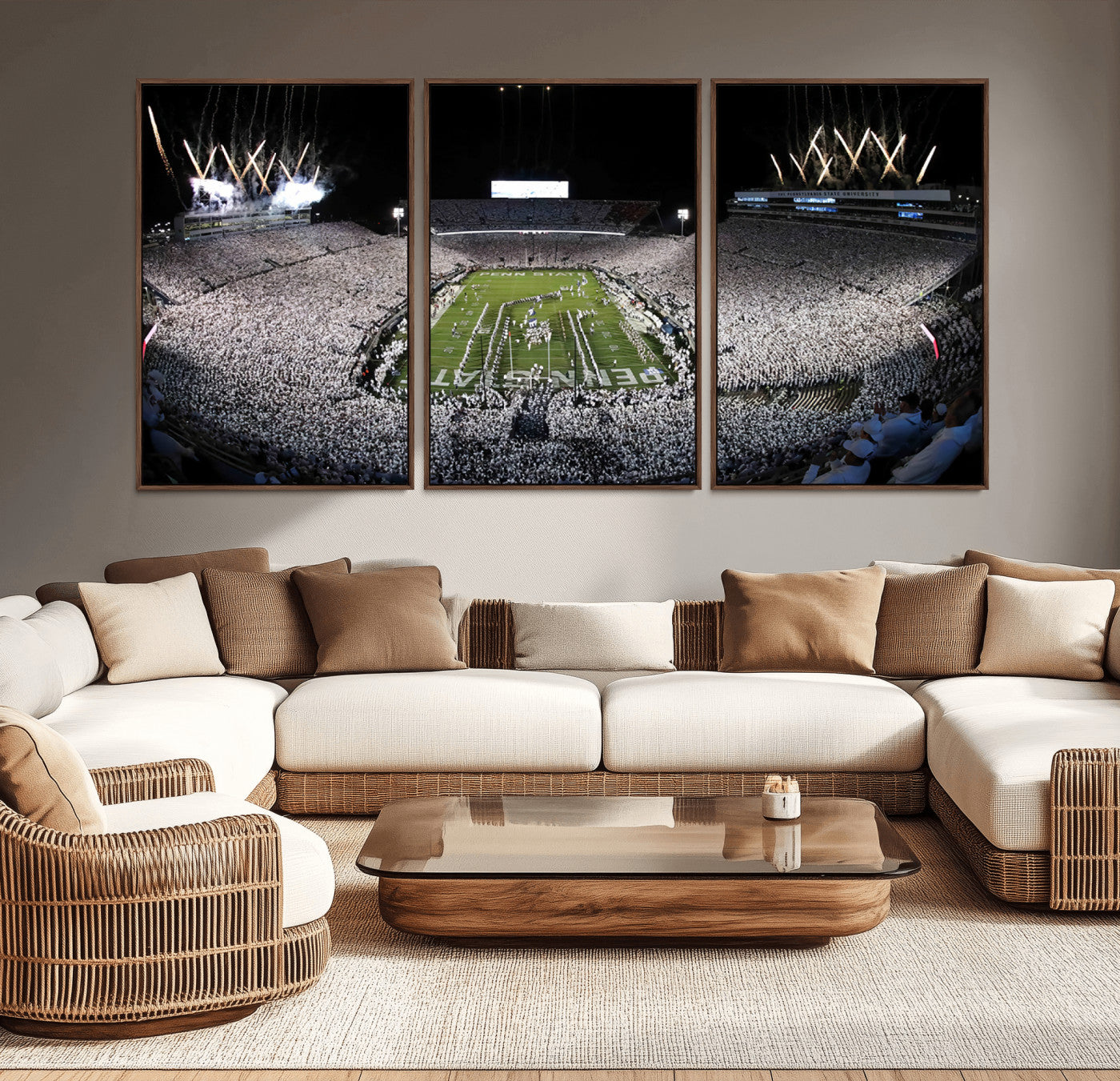 MGV-FC-60X30-3P - Penn State Beaver Stadium Canvas Wall Art - Nittany Lions Football Print